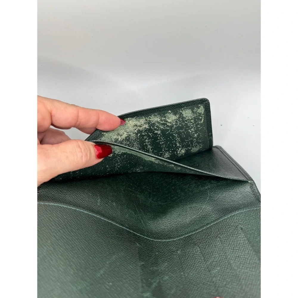 Louis Vuitton Monogram Long Wallet‎ Green Taiga Leather#343